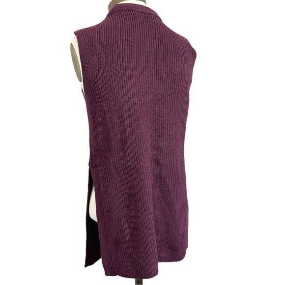 Aritzia Wilfred Burgundy Palmier 100% Wool Sleeveless Sweater Tunic - XS/S ❤️ - Picture 8 of 10